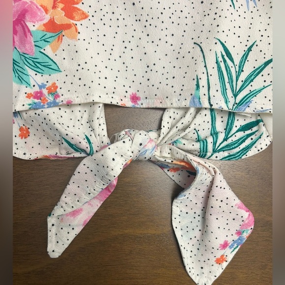 Floral Cropped Tank Top Women’s Size Small Straps Lounge Beach  Back Open (0253) - Picture 4 of 5